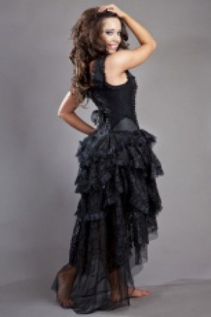  Ophelie corset dress in black taffeta -  1