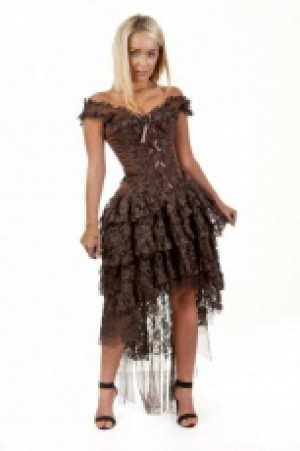  Ophelie burlesque corset dress in brown brocade Burleska ophelie-corset-dress-brown-brocade -  