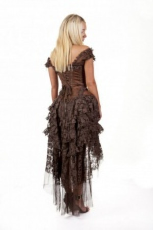  Ophelie burlesque corset dress in brown brocade -  1