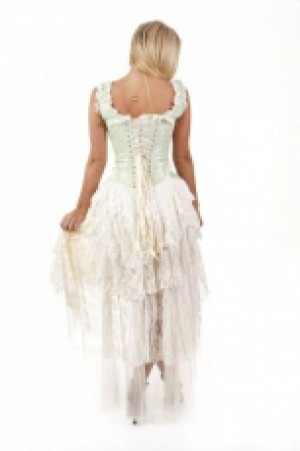  Ophelie maxi corset dress in pistachio green king brocade -  1