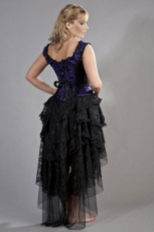  Ophelie gothic corset dress in purple satin flock -  1