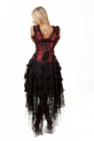  Ophelie burlesque corset dress in red king brocade -  1