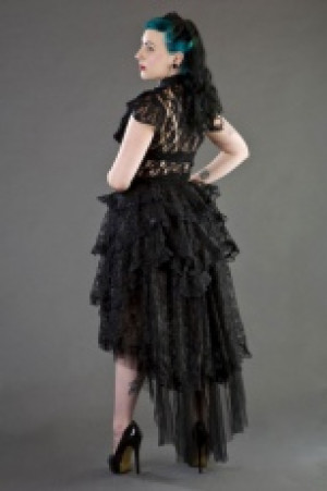  Ophelie long gothic skirt in black lace -  1