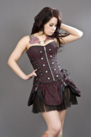  Pirate black red striped mini skirt Burleska pirate-skirt-red-stripe -  