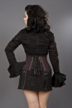  Razor gothic bolero jacket in black and red stripes -  1