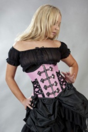 Корсет Rock underbust waist cincher corset in pink taffeta Burleska rock-underbust-corset-pink-taffeta / Хард Рок / - маленькая картинка