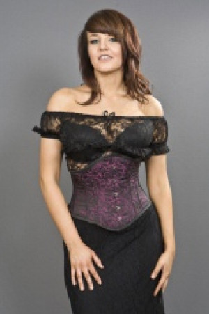 Sexy waspie waist cincher in magenta brocade Burleska sexy-waspie-magenta-brocade -  