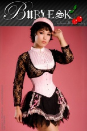  Sexy waspie waist cincher in pink satin Burleska sexy-waspie-pink-satin -  