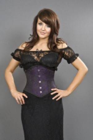  Sexy waspie waist cincher in purple brocade Burleska sexy-waspie-purple-brocade -  