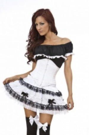  Sexy waspie waist cincher in white satin Burleska sexy-waspie-white-satin -  