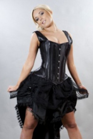  Suzanna knee length burlesque skirt in black taffeta Burleska suzanna-skirt-black-taffeta -  