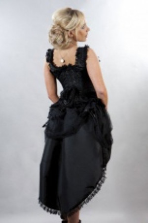  Suzanna knee length burlesque skirt in black taffeta -  1
