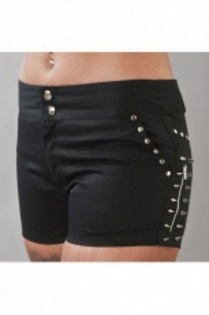  Thora gothic hot pants in black twill Burleska thora-hotpants-black-twill -  