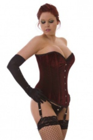 Victorian overbust long line corset in burgundy velvet Burleska victorian-overbust-corset-burgundy-velvet -  