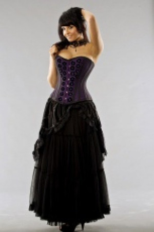  Victorian maxi skirt in black velvet Burleska victorian-skirt-black-velvet -  