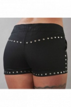  Zara punk rock gothic hot pants in black twill -  1