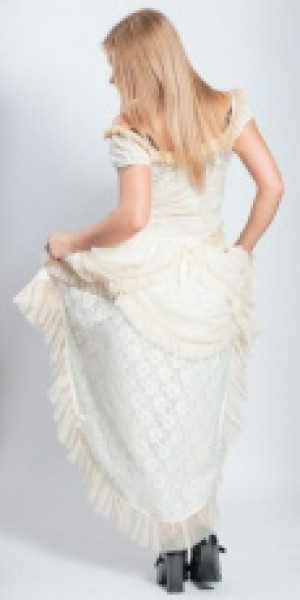  Ophelie Vintage corset dress in cream taffeta Burleska ophelie-corset-dress-cream-taffeta /   / -  