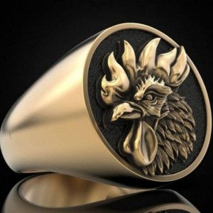 , Retro rooster ring - ,