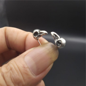 , Crow Head Stud Earrings - ,