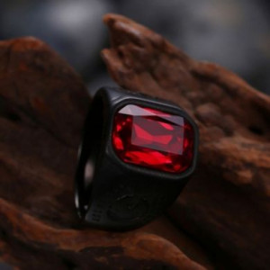  Red big gem domineering punk style ring Yiwu Haiyi Electronic Commerce Co., Ltd. C17609 -  