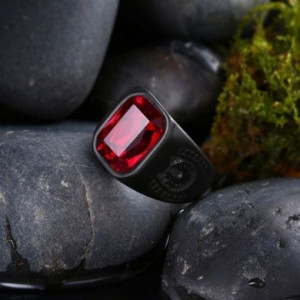  Red big gem domineering punk style ring Yiwu Haiyi Electronic Commerce Co., Ltd. C17609 -  