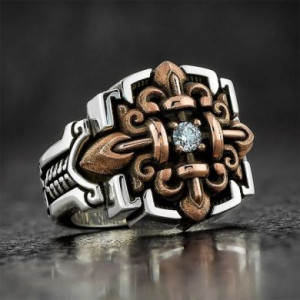  Two-color men's cross ring Yiwu Haiyi Electronic Commerce Co., Ltd. k00002 -  