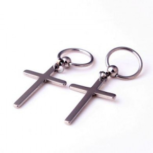 Cross alloy earrings Yiwu Haiyi Electronic Commerce Co., Ltd. C52123/SI -  