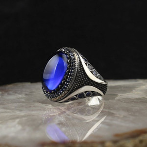  Retro patterns sapphire ring - 