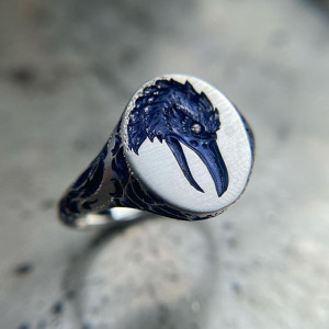 , Eagle head ring - ,