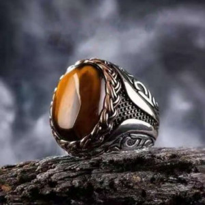  Yellow tiger stone ring Yiwu Hecheng Jewelry Strength Supplier R1371 -  