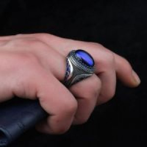  Retro patterns sapphire ring Yiwu Hecheng Jewelry Strength Supplier R1362 -  