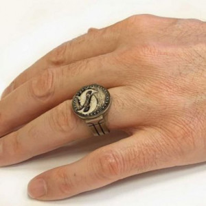  Ancient two-color geometric ring Yiwu Hecheng Jewelry Strength Supplier R1365 -  