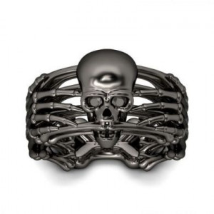  Black gold plated skull ring Yiwu Hecheng Jewelry Strength Supplier R1350 -  