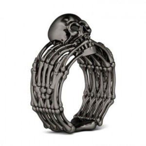  Black gold plated skull ring Yiwu Hecheng Jewelry Strength Supplier R1350 -  