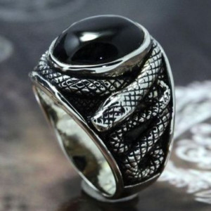  Black gemstone ring Yiwu Hecheng Jewelry Strength Supplier R1217 -  