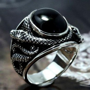  Black gemstone ring Yiwu Hecheng Jewelry Strength Supplier R1217 -  
