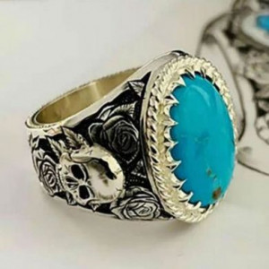  Turquoise men's ring Yiwu Hecheng Jewelry Strength Supplier R1168 -  