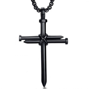  , Casting steel nails cross men's pendant -  ,