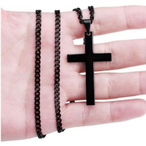  Single Cross Necklace Yiwu Panci E-commerce Firm N049/BK -  