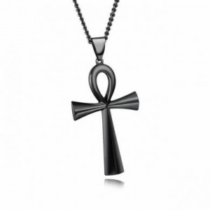  Stainless Steel Ancient Egypt Cross Yiwu Panci E-commerce Firm N050/BK -  