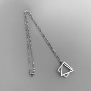  Triangle square combination necklace Yiwu Panci E-commerce Firm N013-1/SI -  