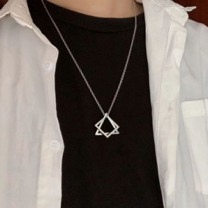  Triangle square combination necklace Yiwu Panci E-commerce Firm N013-1/SI -  