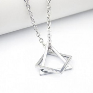  Triangle square combination necklace Yiwu Panci E-commerce Firm N013-1/SI -  