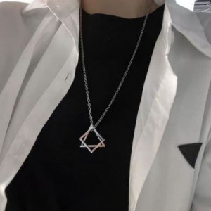  Triangle square combination necklace Yiwu Panci E-commerce Firm N013-1/SI -  