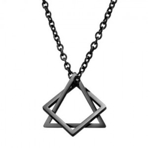  Triangle square combination necklace Yiwu Panci E-commerce Firm N013-1/BK -  
