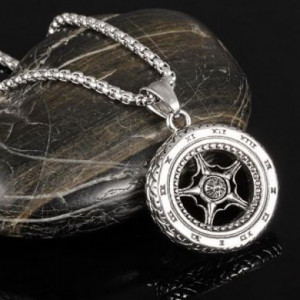  Car tire titanium steel necklace Yiwu Panci E-commerce Firm N030 -  