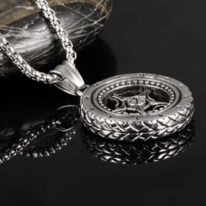  Car tire titanium steel necklace Yiwu Panci E-commerce Firm N030 -  