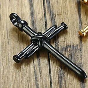  Casting steel nails cross men's pendant Yiwu Panci E-commerce Firm N050-2/BK -  