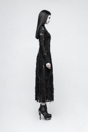 Длинное черное прозрачное платье / Фетиш / Вечерняя одежда - Изображение 5