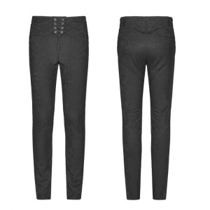 Брюки Gothic Floral Metal Swallow Black Suit Trousers - Изображение